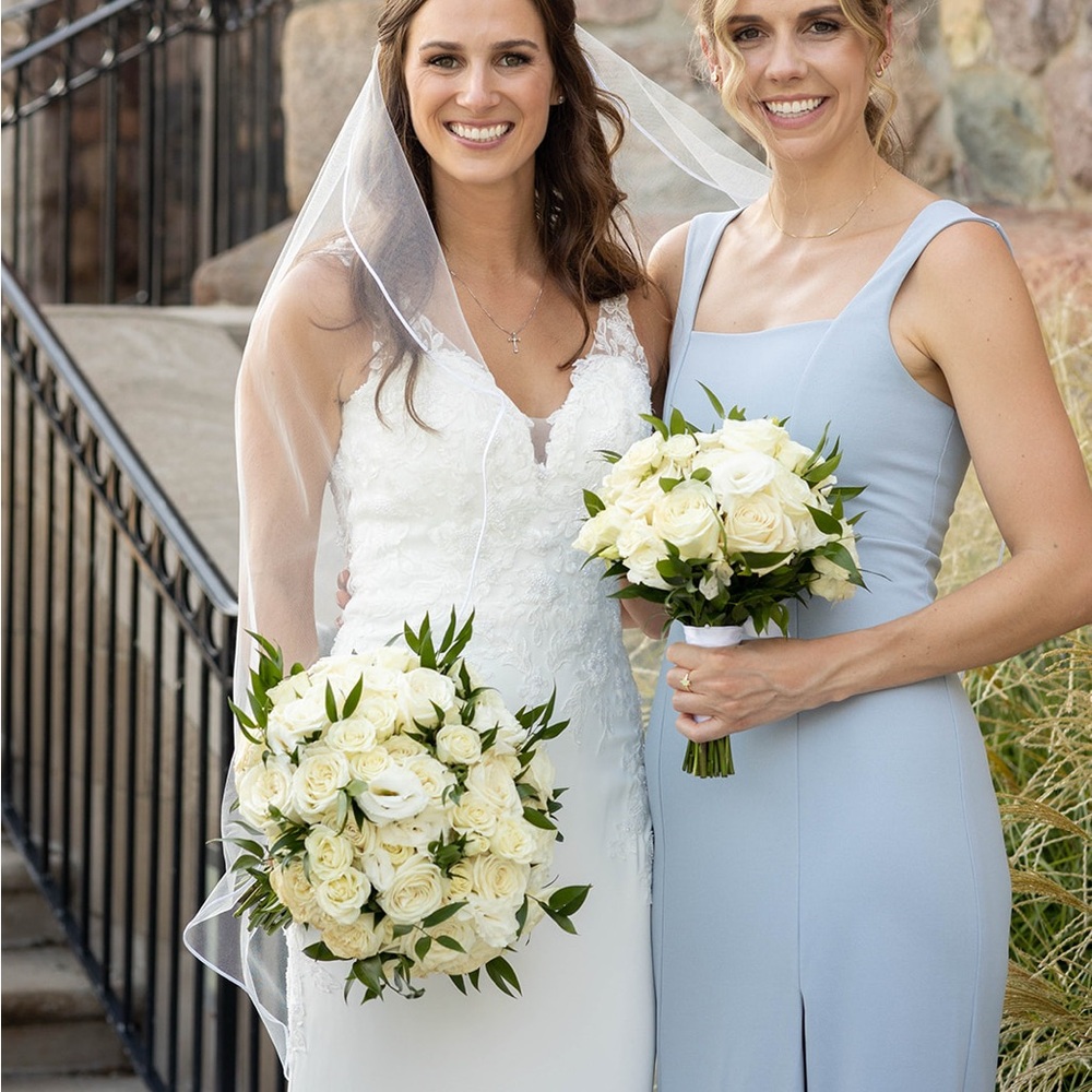 Elegant Light Blue Sleeveless Floor Length Dress